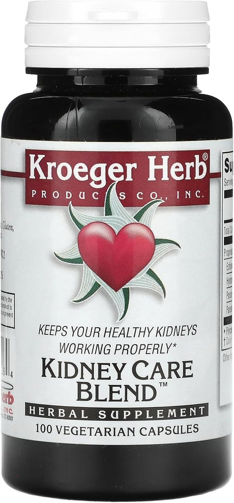 Kroeger Herb Kidney Care Blend Vegetarian Capsules, 100 Count