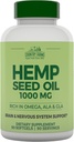 PAYS FARMES Huile de graines de chanvre 1000mg, riche en oméga, ALA et GLA, support immunitaire, 90 Nombre