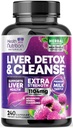 Formule de nettoyage et de réparation du foie doux - Supplément de soutien du foie avancé avec chardon de lait silymarin, racine de dandelion, extrait d'artichaut, curcuma, choline et betterave - 240 capsules de légumes