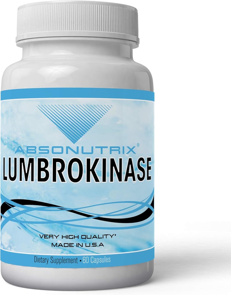 Absonutrix Lumbrokinase 40 mg 60 vegetable capsules supports healthy heart All natural Made in USA