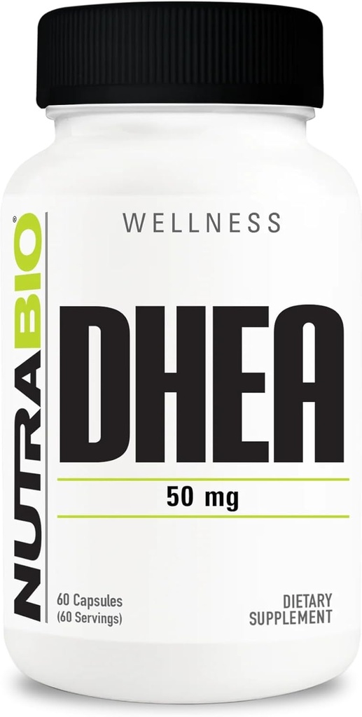 NutraBio DHEA Supplément- pour hommes et femmes- DHEA (50 mg) 60 Capsules
