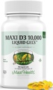 Maxi supplément de vitamine D3 10000 UI pour les softgels - VIT pur D3 pour l'absorption de calcium, la santé immunitaire et le soutien aux os pour les femmes et les hommes adultes - Vitamine D - Liquid D3 10000 UI pour les softgels (90)