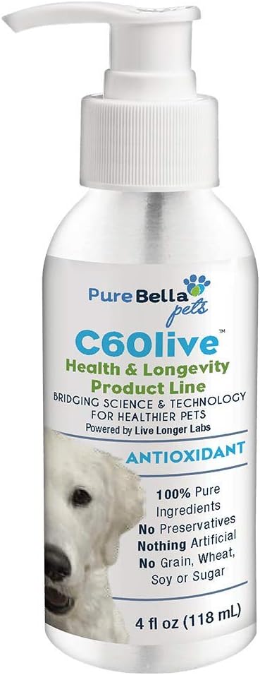 Pure Bella Animaux de compagnie C60 Antioxydant pour grands chiens de race 4oz