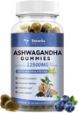 Totaria sans sucre Ashwagandha rempli Gommies w/Vitamine D3, Magnésium Glycinate, Rhodiola, Suppléments de racine Ashwa Ultra Strength pour les femmes & Wen, pour la relaxation, l'énergie, les Gommies de Cortisol