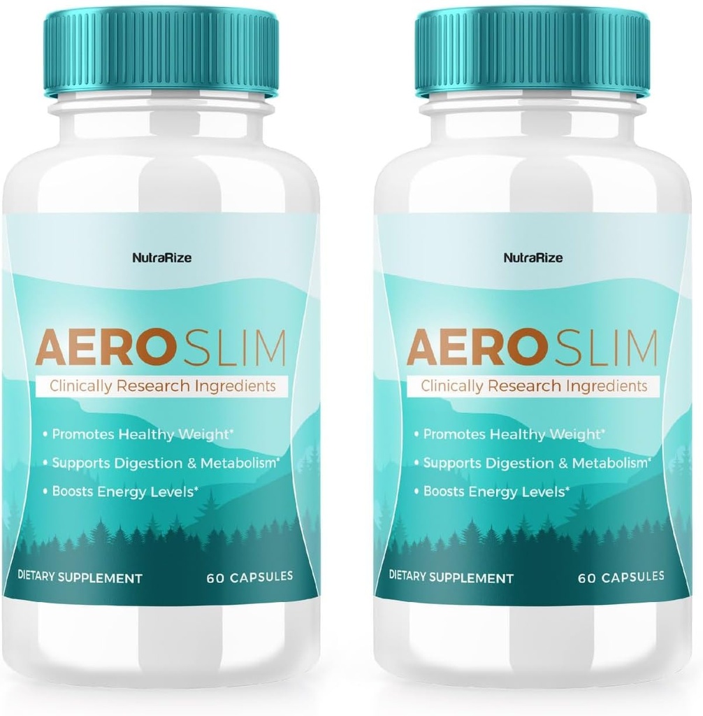 (2 packs) Capsules AeroSlim - Supplément alimentaire AeroSlim pour la santé avancée du poids, la force maximale des pilules tout naturel pour cibler le gras ventre, la formule de gestion du poids, Aero Slim (120 capsules)