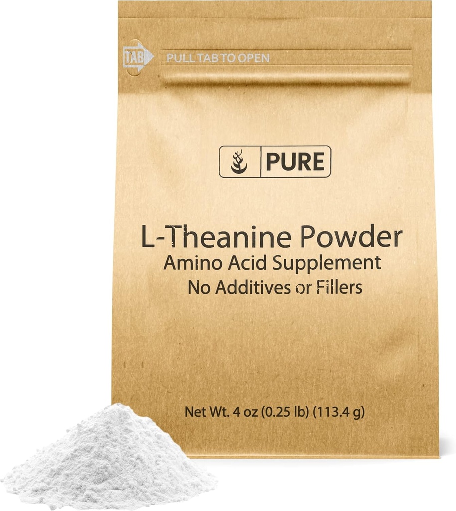 INGRÉDIENTS ORIGINAL DE PURE L-Theanine (4 oz) Supplément à l'acide aminé, pas d'additifs ou de charges