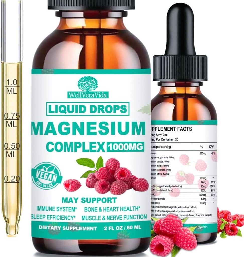 Cortisol Detox pour les femmes et les hommes w. Super Calme 16-en-1 Magnésium, Theanine, Ashwagandha, St Johns Wort, Lemon Baume, Cortisol Wellness gouttes liquides pour le Cortisol équilibré, Harmone équilibré et détente