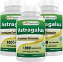Meilleures capsules d'Astragalus naturelles, 1000 mg, 120 Nombre (paquet de 3)