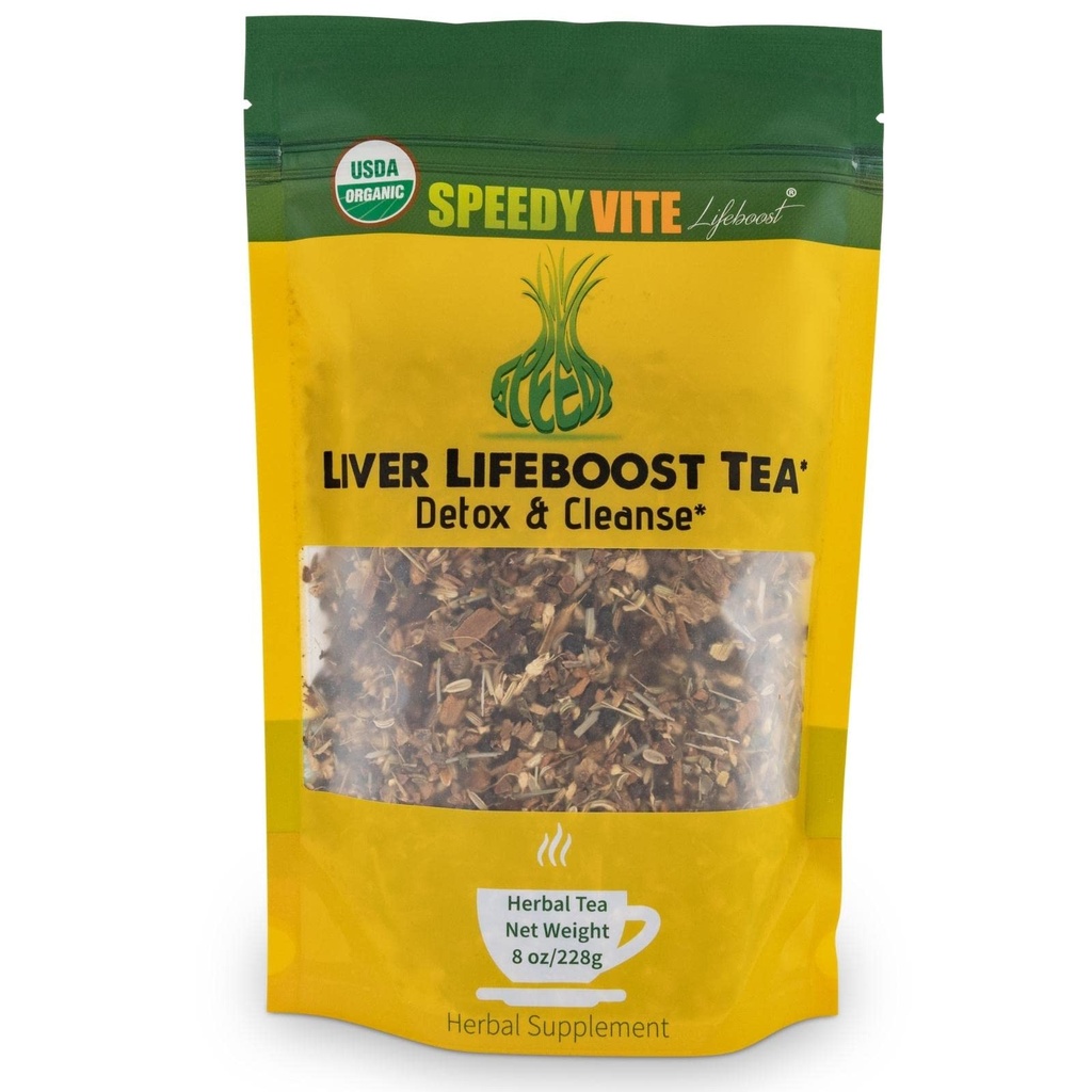 Thé de détox hépatique par SpeedyVite.Organique.Nettoye, soutient le foie, Gallbladder santé avec racine de dandelion, feuille de dandelion, fenouil, écorce de PAU d'Arco, Sassafras, Ginger