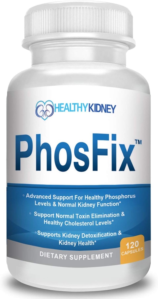 PhosFix 120 Pills Bible de phosphore avec du chitosan pour soutenir les niveaux de phosphore normaux Supplément de rein-D