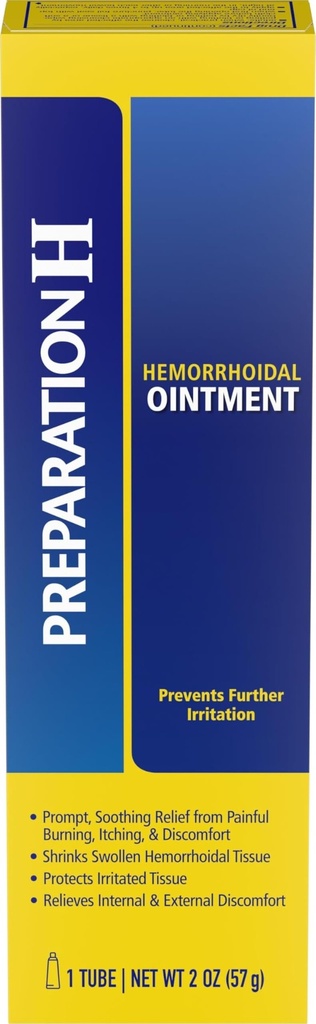 PRÉPARATION H Traitement des symptômes hémorroïdes Oint, démangeaisons, brûlures et soulagement du malaise, tube (2.0 Ounce)