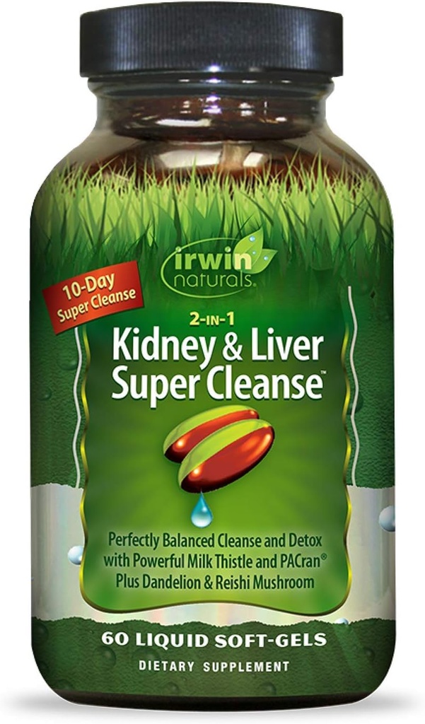 Irwin Naturals 2-en-1 Rein & Foie Super Cleanse 60 gels