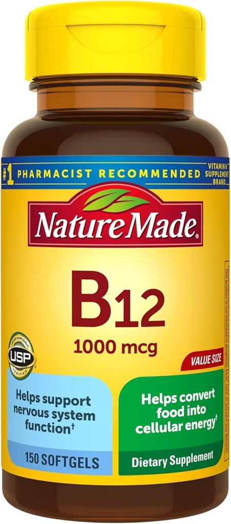 Vitamine B12 1000 mcg Softgels, 150 Taille de la valeur de comptage