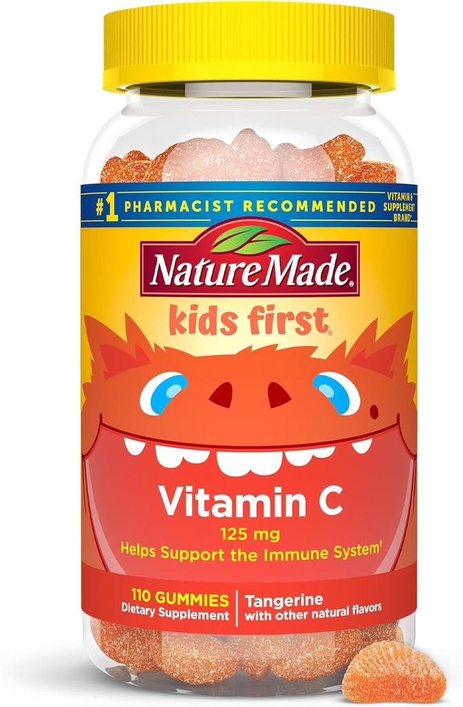 Nature fait enfants première vitamine C Gummies, complément alimentaire pour le soutien immunitaire, 110 Gummies, 110 jours d'approvisionnement