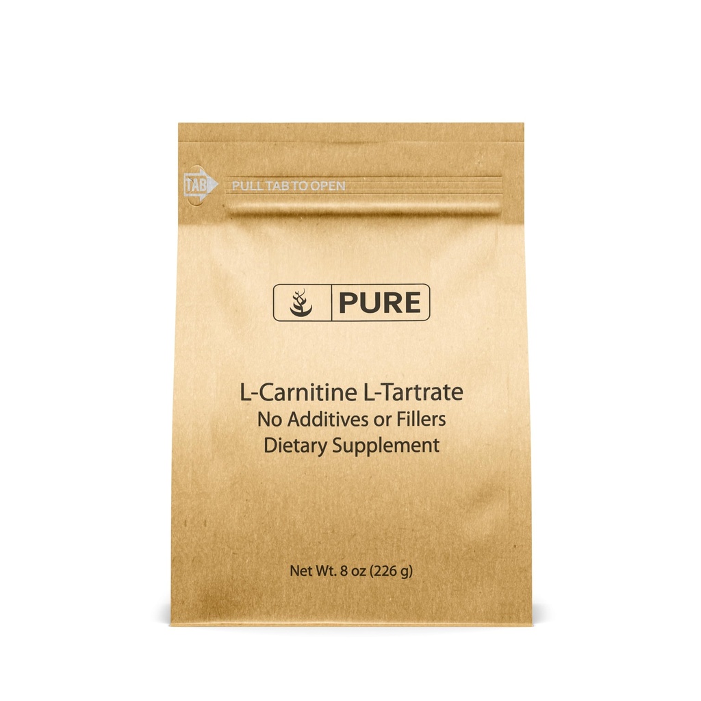 Ingrédients originaux purs L-Carnitine L-Tartrate (8oz) Poudre, Supplément acide amino, Vérifié en laboratoire