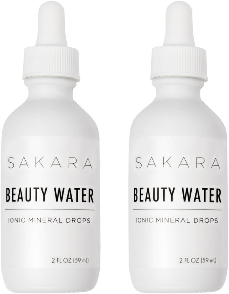 SAKARA gouttes d'eau de beauté, 60 portions - traces de gouttes minérales pour l'eau, eau minérale Magnésium liquide, chlorure, sodium, potassium, et suppléments de bore, suppléments de vitamines liquides multi minéraux