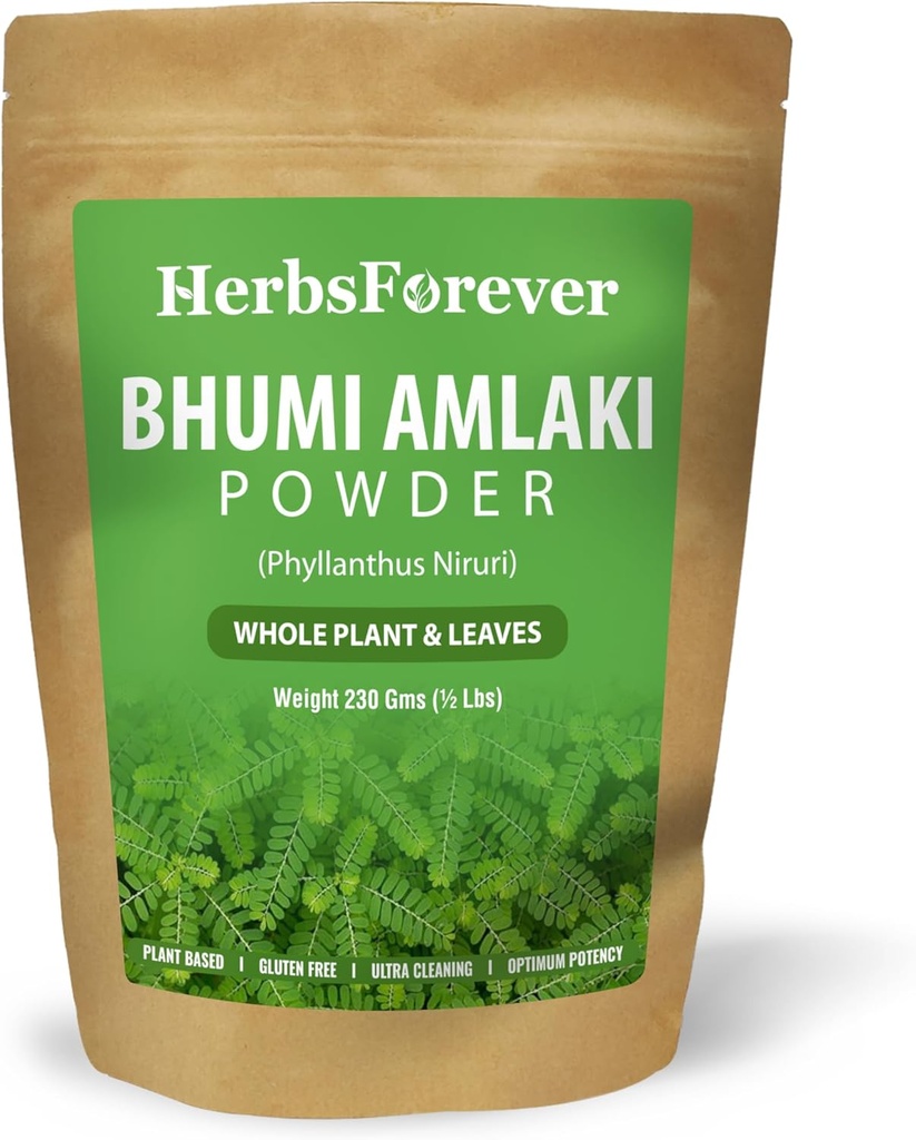 Herbsforever Bhumiamalaki Powder 230g Phyllanthus Niruri, non-OGM, formule végétale pour la santé du foie et la désintoxication naturelle efficace