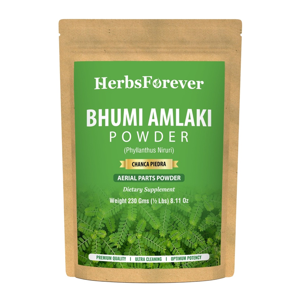 Herbsforever Bhumiamalaki Powder 230g Phyllanthus Niruri, non-OGM, formule végétale pour la santé du foie et la désintoxication naturelle efficace