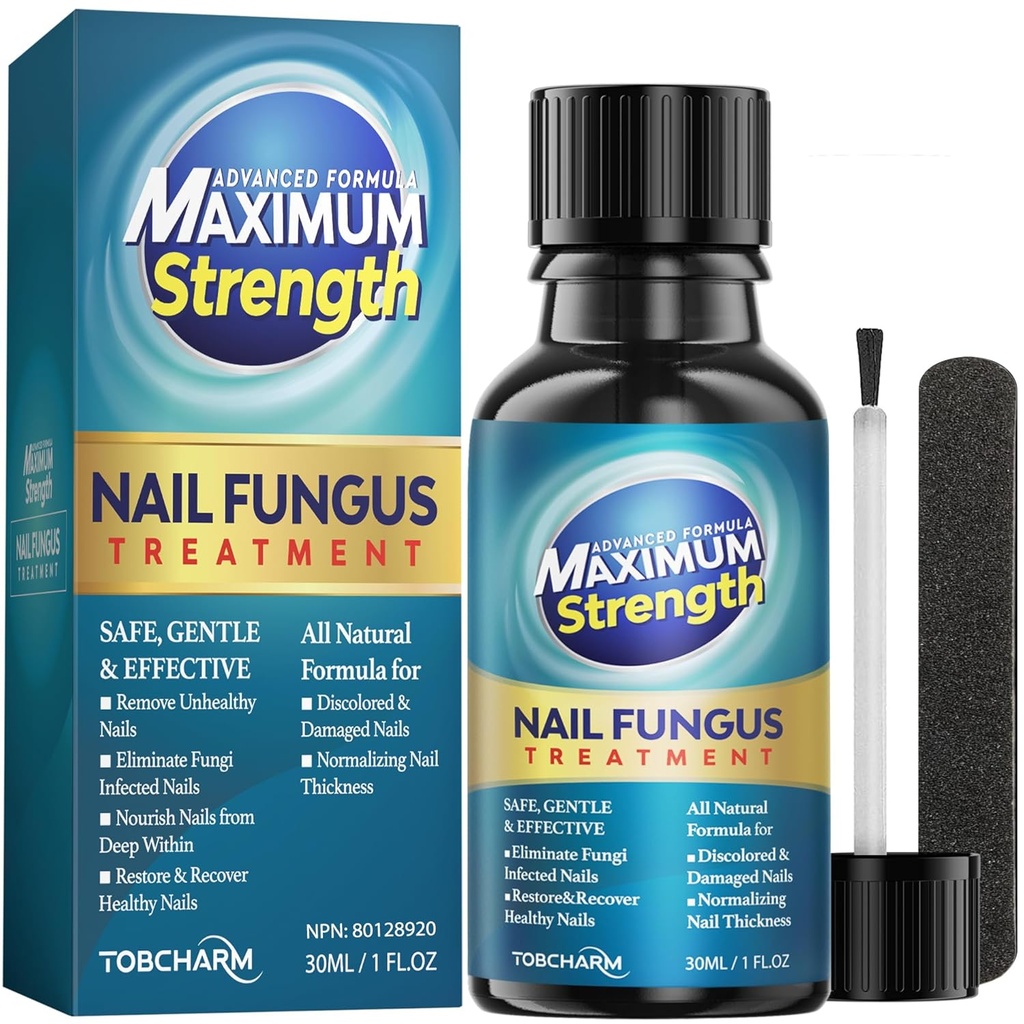 Traitement des champignons des Toenail Extra Strength, traitement des champignons des ongles, traitement des champignons des ongles pour les ongles et les ongles, traitement des ongles fongiques pour les ongles, traitement des ongles antifongiques pour les athlètes Pied, épais, brisés, décolorés et endommagés Nail(1oz)