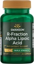 Swanson Triple Strength R-Fraction Alpha acide lipoïque - favorise une pression artérielle saine et délivre des nutriments essentiels - (30 capsules, 300 mg chacune)