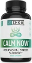 Zhou Calm Now - Calm Supplement, Calm Vitamins for Women & Men, Pills to Relax for Adults with GABA & Ashwagandha, Stress & Focus Support - 60 Veggie Capsules