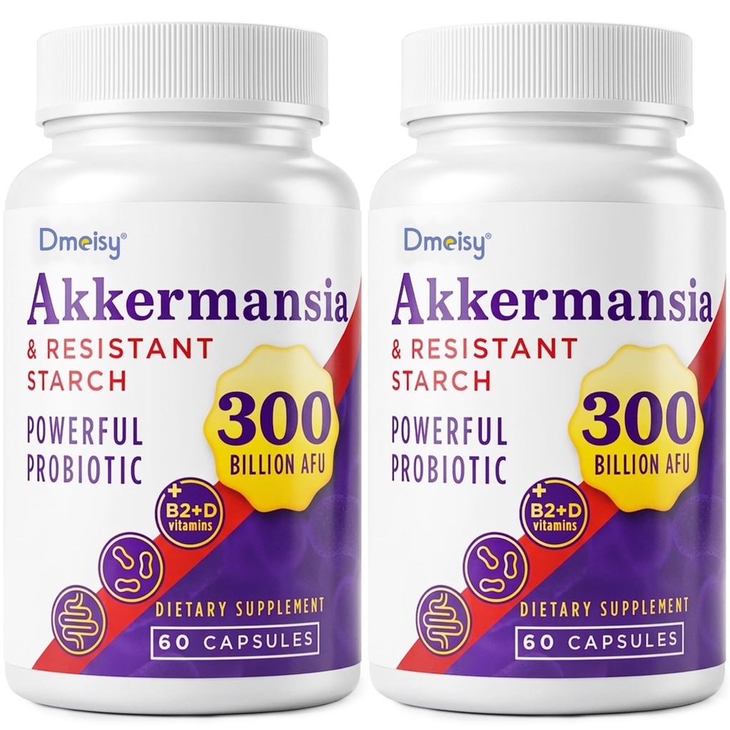GLP-1 Probiotic - 300 Billion AFU Akkermansia Muciniphila, Akkermansia Probiotic for Women & Men, for Boost GLP-1, Digestive, Gut, Immunity, Enhances Gut Lining Function & Intestinal Walls, 120 Count