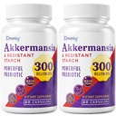 GLP-1 Probiotic - 300 Billion AFU Akkermansia Muciniphila, Akkermansia Probiotic for Women & Men, for Boost GLP-1, Digestive, Gut, Immunity, Enhances Gut Lining Function & Intestinal Walls, 120 Count