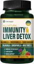 Jamaïcain Sarsaparilla Immunity Root & foie Nettoyer Capsules, la santé de la peau et le supplément de soutien immunitaire avec Kalawalla Thistle de lait. Zarzaparrilla y Cardo Mariano para el Higado Graso. 90 Caps