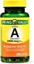 Spring Valley - Vitamine A SUPPLÉMENT 2400MCG 250 Softgels