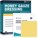 Miel Gauze Wound Dressing, soin du miel de 4" x 4" Manuka, pansements de miel de qualité médicale pour soins du miel, lot de miel pour une guérison plus rapide des brûlures, des abrasions, des coupures et des échasses (paquet de 10)