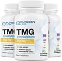Puregen Labs TMG 750 mg – Supplément de triméthylglycine – Non-OGM, NO Gluten et Dairy.