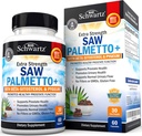Saw Palmetto pour hommes avec extrait d'écorce de pygème et bêta-sitostérol - soutient la santé de la prostate et la fonction de la prostate saine - favorise la santé urinaire et le flux urinaire normal - sans OGM sans gluten 60 Ct