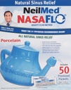 NeilMed Nasaflo Porcelaine Neti Pot, 50 Compte (l'emballage peut varier)
