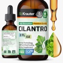 BIO KRAUTER Supplément Cilantro - Source riche d'antioxydants - Nettoyant naturel et detox Teinture de cilantro - Vegan, gouttes sans alcool 2 Fl. Oz.