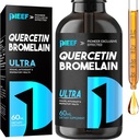 Quercetin avec gouttes liquides de Bromelain, Suppléments Quercetin 1000mg, Soutien complexe immunitaire de santé respiratoire, gouttes liquides de Quercetin 7-en-1 avec zinc