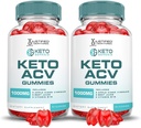 Laboratoires justifiés (2 Pack Keto Genesis Keto ACV Gummies Formula 1000MG Keto Genesis Keto Gummies vinaigre de cidre de pomme formulé avec jus de betterave à grenade poudre B12 Vegan Non OGM 120 Gummys