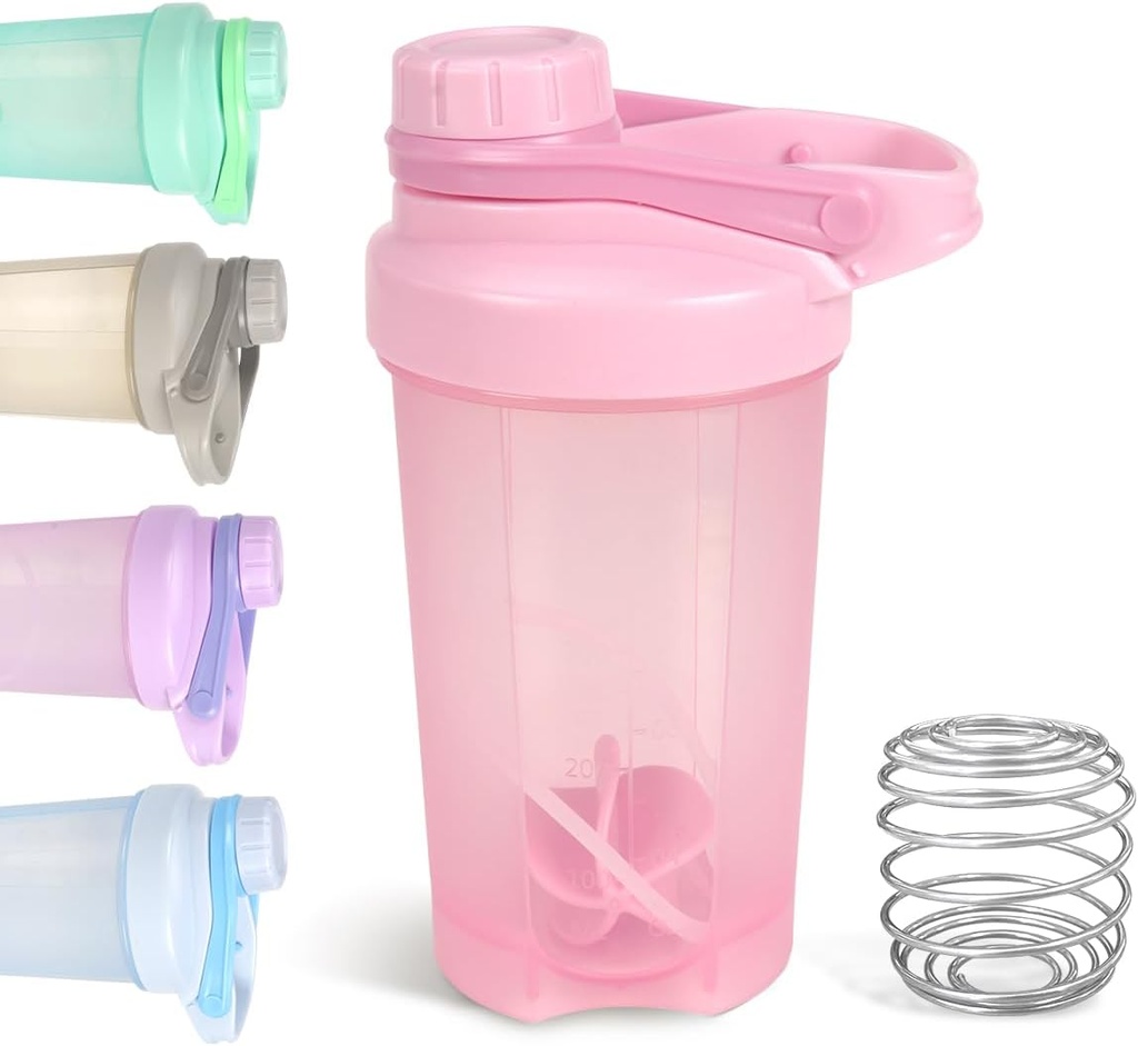 D.Y.A 16oz Shaker Bottle，Leak Proof Sports Shaker Cups for Protein Shakes，Shaker Bottle for Pre Workout and Travel To Go，BPA Free & Easy Clean Protein Shaker Bottle,Pink
