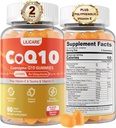 CoQ10 200 mg sans sucre Gummies - Coenzyme Q10 avec taurine, vitamine E, C, B6, B12, zinc - Supplément CoQ10 haute absorption pour l'antioxydant, l'énergie cellulaire et la santé de l'oreille, végétalien 120 C