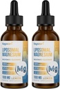 Des gouttes de magnésium liposomiques à haute résistance, des formes chélatées facilement absorbées de bisglycinate de magnésium et de gluconate de magnésium, 60 ml de gouttes liquides aromatisées au citron