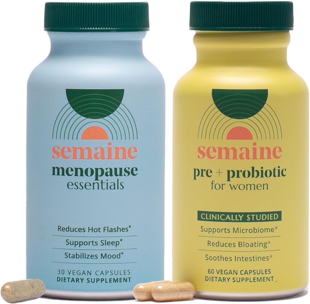 Péri/Menopause & Gut Health Bundle - Soulager le ballonnement, l'indigestion, les éclairs chauds et les cheveux minces. Soutien de l'humeur, du sommeil, des hormones et de l'immunité