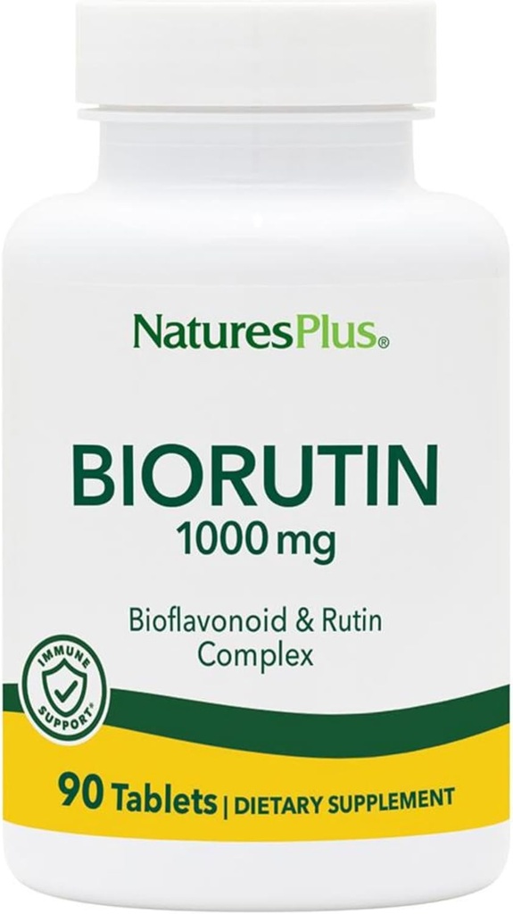 NaturesPlus Biorutin - 1000mg, 90 comprimés - Complexe Bioflavonoïde et Rutin - Végétarien, Sans gluten - 90 portions