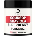 11en1 Graviola Sourop Capsules - mélangé avec Elderberry, curcuma, gingembre, chardon de lait, canneberge et plus - Support Positive Mood, Immune System & Body Management