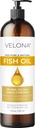 Oil Omega-3 de poisson par Velona - 8 Fl Oz de l'huile de transporteur 100% pure et naturelle de l'huile raffinée de vitamine E, D, Omega-3 de cuisson, peau, visage, corps, soins capillaires d'utilisation aujourd'hui - Profitez des résultats