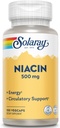SOLARAY Niacin 500 mg, Vitamin B3 | Skin Health, Nervous System & Circulation Support | 100ct