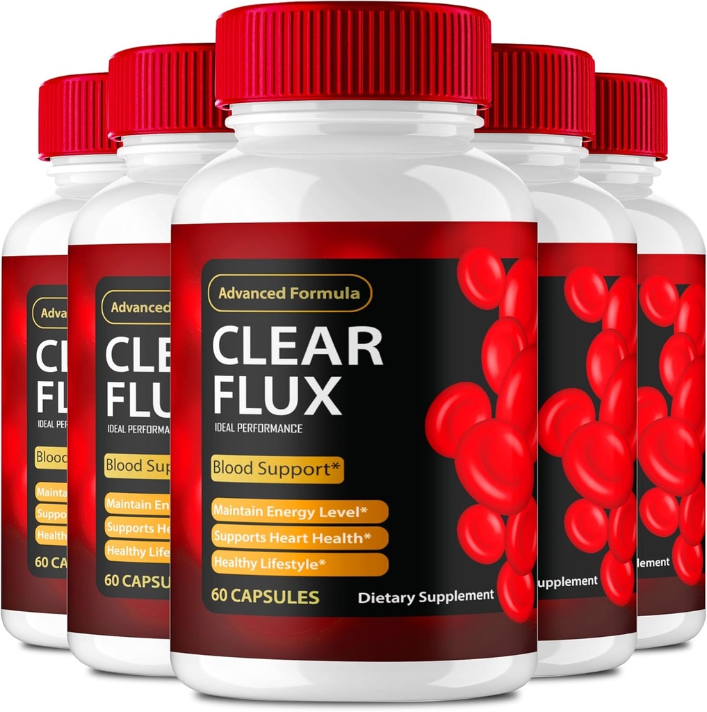 Supplément de flux clair, supplément de flux clair Super Boost, pilules de flux clair, formule officielle, soutien Premium pour maintenir des niveaux stables et une circulation saine, avis santé de flux clair (5 Pack)