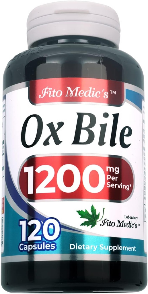 Labo - Sels de bile, Bile d'oxygène, 1200 mg par portion, 120 capsules- Supplément en enzymes digestives, Supplément de bile d'oxygène.