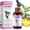 Collagen for Dogs, Liquid Collagen for Dogs, Dog Liquid Collagen Drops, Collagen with Biotin, MSM & Ginger Treatment for Dogs, Skin and Coat Supplement for Dogs, Dog Collagen 60ml ﻿ ﻿ ﻿ ﻿