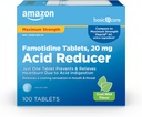 Amazon Basic Care Famotidine 20mg Comprimés frais de menthe, 100 Compte, blanc
