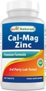 #1 CAL MAG ZINC by Best Naturals - Essential Mineral Complex - Fabriqué dans un établissement certifié GMP aux États-Unis et testé par une tierce partie pour la pureté. Garanti!!, 180 comprimés