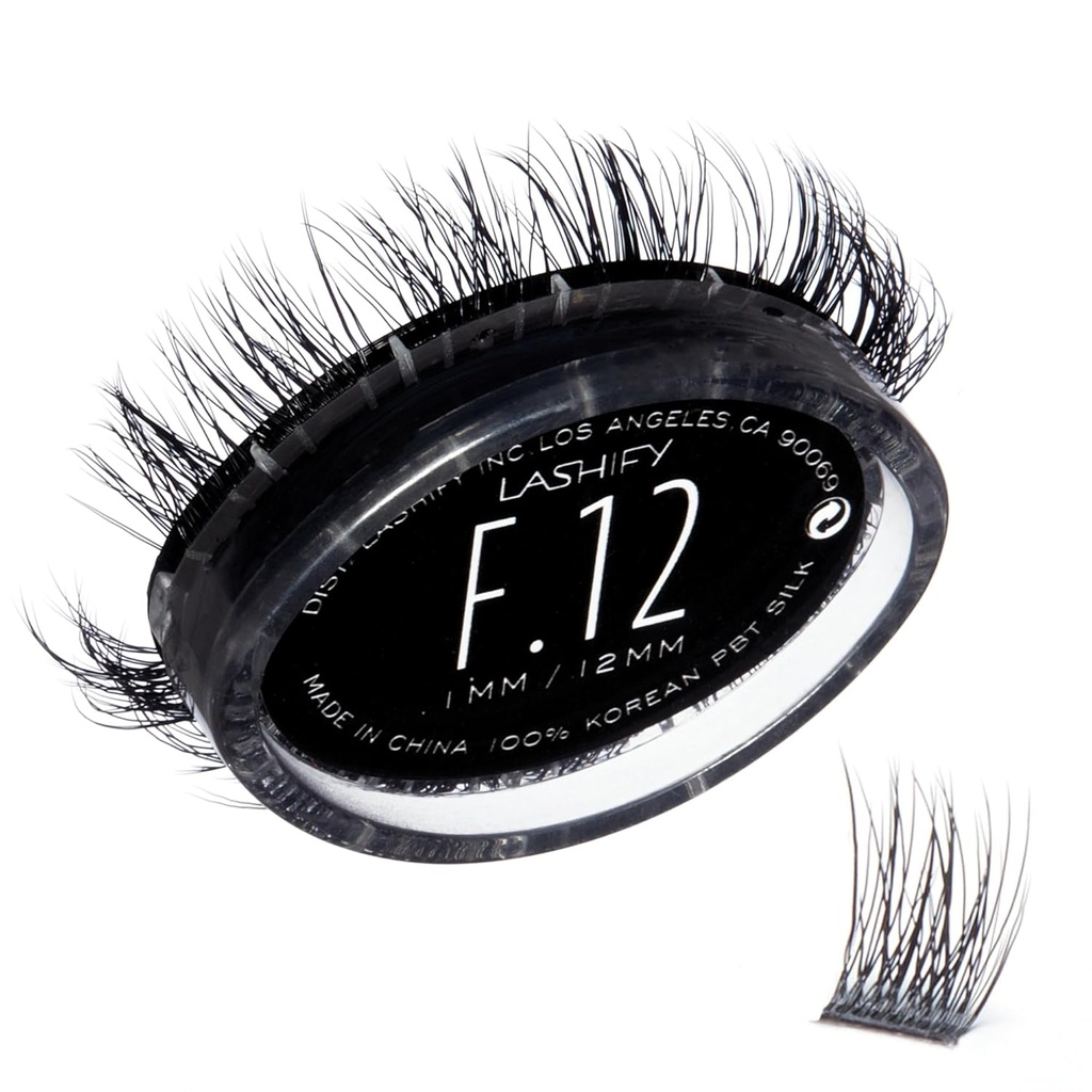 Lashify Fluffy 12mm Gossamer Extensions de cils Recharge, noir, facile bricolage faux cils pour ajouter la plénitude et la dimension